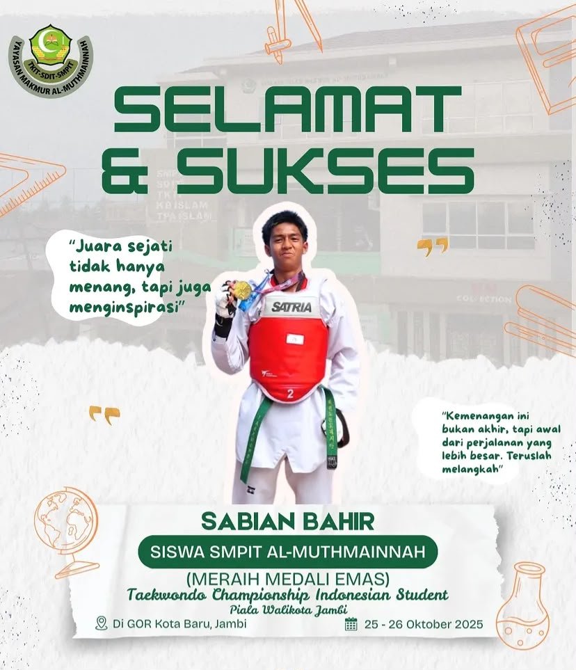MERAIH MENDALI EMAS Tekwondo Championship Indonesia Student Piala Walikota Jambi