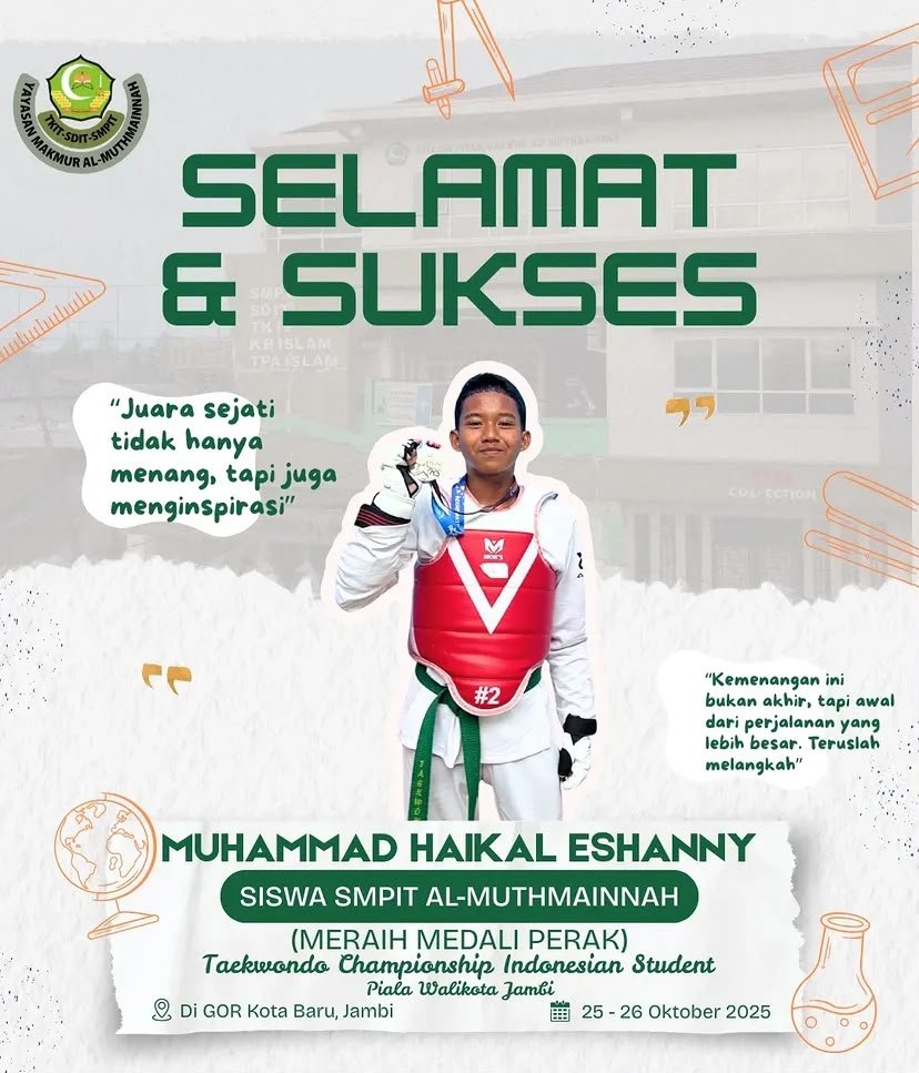 MERAIH MENDALI PERAK Tekwondo Championship Indonesia Student Piala Walikota Jambi
