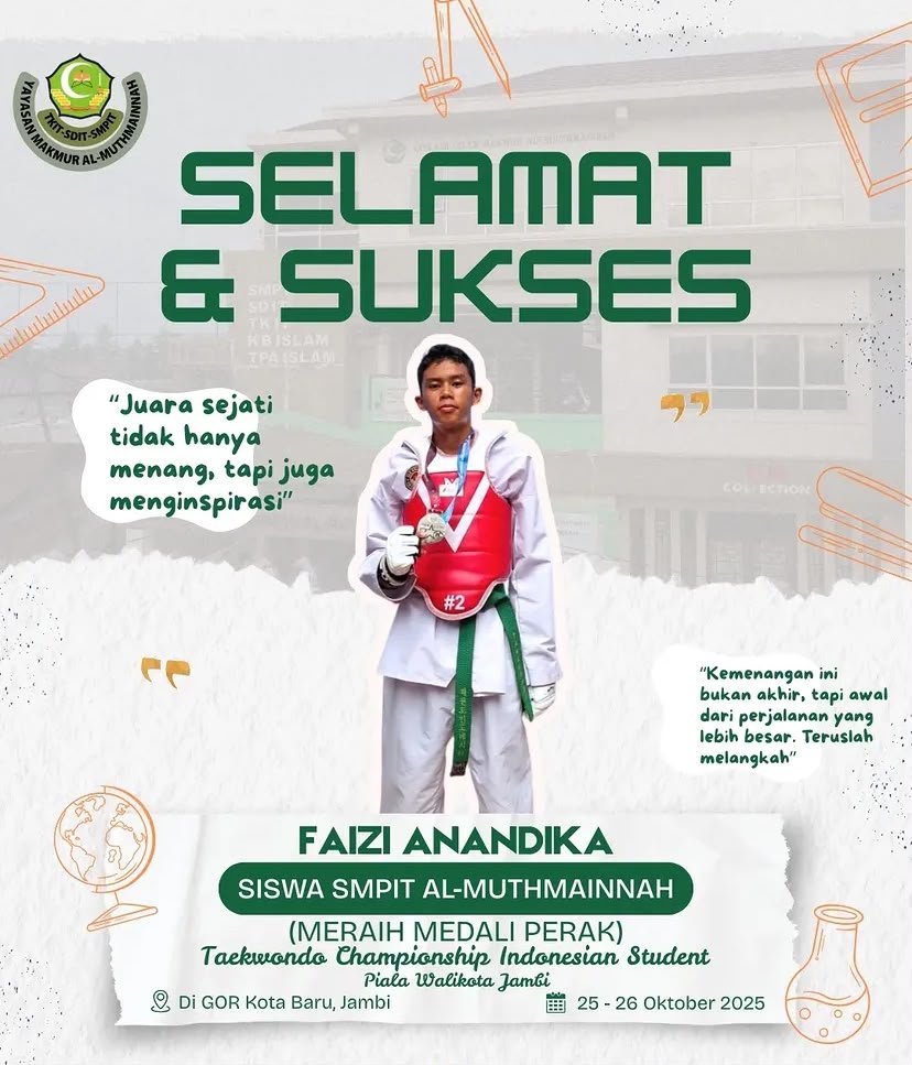 MERAIH MENDALI PERAK Taekwondo Championship Indonesia Student Piala Walikota Jambi